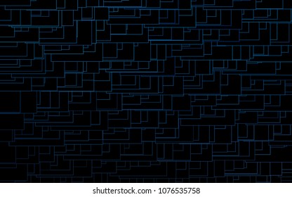 Dark BLUE vector polygonal illustration consisting of rectangles. Rectangular design for your business. Creative geometric background in origami style with gradient.