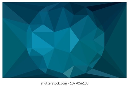 DARK BLUE vector polygonal illustration, which consist of triangles with a gemstone in center. Triangular design of a huge diamond for your business. Creative geometric background of gems.