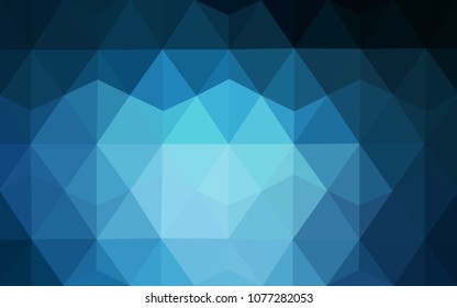 DARK BLUE vector polygonal illustration, which consist of triangles. Triangular design for your business. Creative geometric background in Origami style with gradient