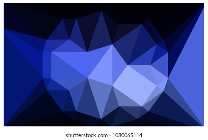 DARK BLUE vector polygonal illustration, which consist of triangles with a gemstone in center. Triangular design of a huge diamond for your business. Creative geometric background of gems.