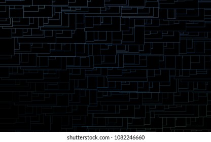 Dark BLUE vector polygonal illustration, which consist of rectangles. Rectangular pattern for your business design. Geometric background in Origami style with gradient. 