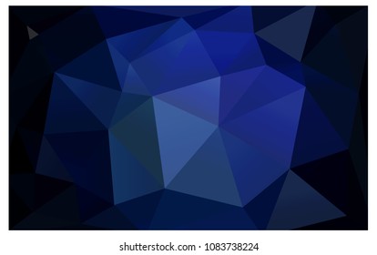 DARK BLUE vector polygonal illustration, which consist of triangles. Triangular pattern for your business design. Geometric background in Origami style with gradient. 