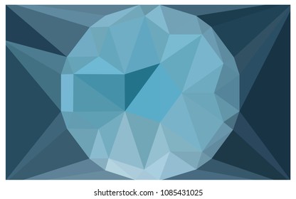 DARK BLUE vector polygonal illustration, which consist of triangles with a gemstone in center. Triangular design of a huge diamond for your business. Creative geometric background of gems.