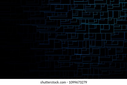 Dark BLUE vector polygonal illustration, which consist of rectangles. Rectangular pattern for your business design. Geometric background in Origami style with gradient. 