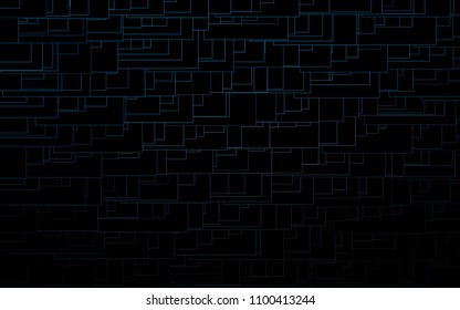 Dark BLUE vector polygonal illustration, which consist of rectangles. Rectangular pattern for your business design. Geometric background in Origami style with gradient. 