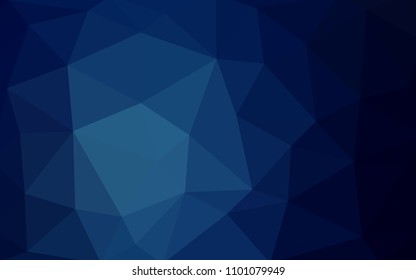 DARK BLUE vector polygonal illustration, which consist of triangles. Triangular pattern for your business design. Geometric background in Origami style with gradient. 