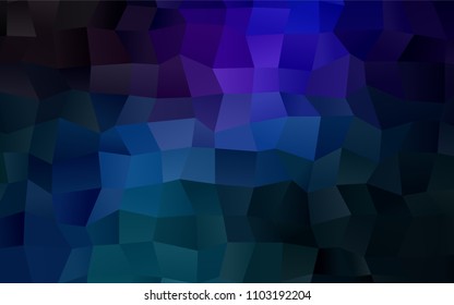 Dark BLUE vector polygonal illustration, which consist of rectangles. Rectangular pattern for your business design. Geometric background in Origami style with gradient. 