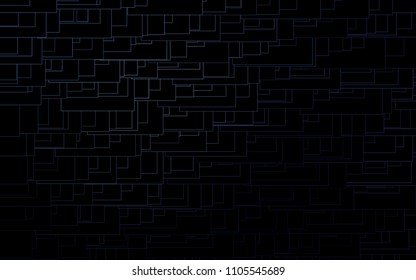 Dark BLUE vector polygonal illustration, which consist of rectangles. Rectangular pattern for your business design. Geometric background in Origami style with gradient. 