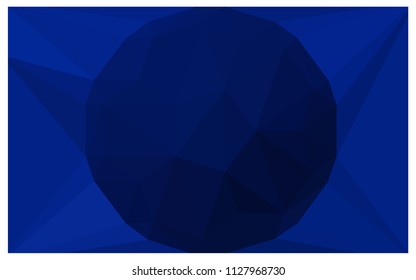 DARK BLUE vector polygonal illustration, which consist of triangles with a gemstone in center. Triangular design of a huge diamond for your business. Creative geometric background of gems.