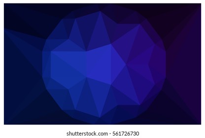 DARK BLUE vector polygonal illustration, which consist of triangles with a gemstone in center. Triangular design of a huge diamond for your business. Creative geometric background of gems.
