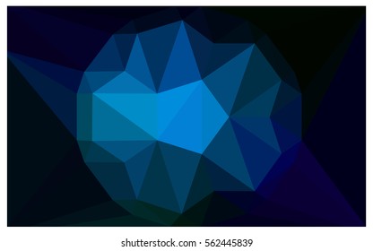 DARK BLUE vector polygonal illustration, which consist of triangles with a gemstone in center. Triangular design of a huge diamond for your business. Creative geometric background of gems.