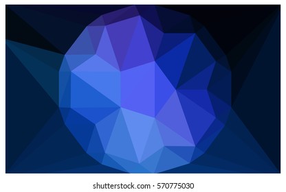 DARK BLUE vector polygonal illustration, which consist of triangles with a gemstone in center. Triangular design of a huge diamond for your business. Creative geometric background of gems.