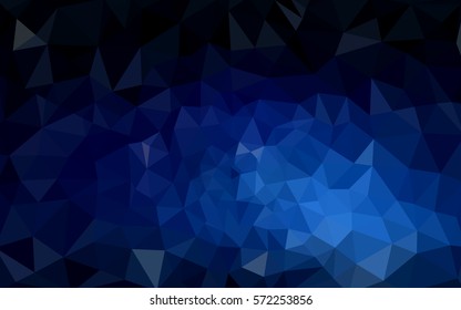 DARK BLUE vector polygonal illustration, which consist of triangles. Triangular design for your business. Creative geometric background in Origami style with gradient