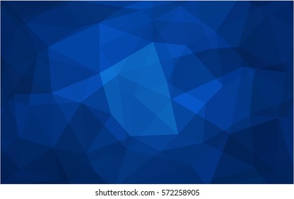 DARK BLUE vector polygonal illustration, which consist of triangles. Triangular pattern for your business design. Geometric background in Origami style with gradient. 