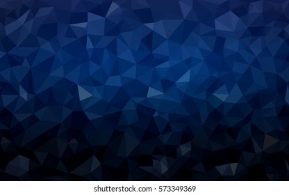 DARK BLUE vector polygonal illustration, which consist of triangles. Triangular design for your business. Creative geometric background in Origami style with gradient