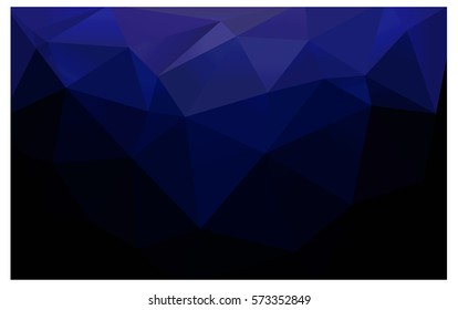 DARK BLUE vector polygonal illustration, which consist of triangles. Triangular pattern for your business design. Geometric background in Origami style with gradient. 