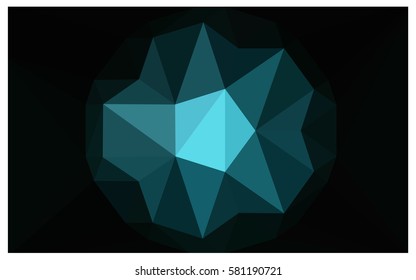 DARK BLUE vector polygonal illustration, which consist of triangles with a gemstone in center. Triangular design of a huge diamond for your business. Creative geometric background of gems.