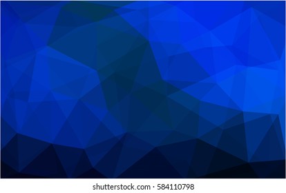DARK BLUE vector polygonal illustration, which consist of triangles. Triangular pattern for your business design. Geometric background in Origami style with gradient. 