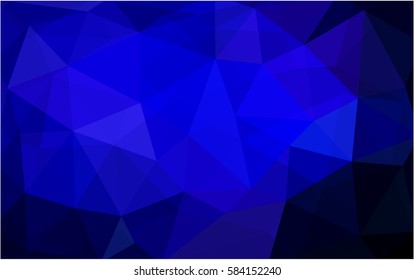 DARK BLUE vector polygonal illustration, which consist of triangles. Triangular pattern for your business design. Geometric background in Origami style with gradient. 