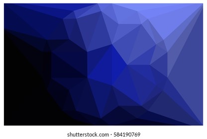 DARK BLUE vector polygonal illustration, which consist of triangles with a gemstone in center. Triangular design of a huge diamond for your business. Creative geometric background of gems.