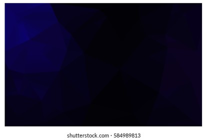 DARK BLUE vector polygonal illustration, which consist of triangles. Triangular pattern for your business design. Geometric background in Origami style with gradient. 