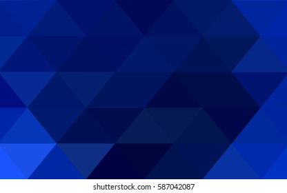DARK BLUE vector polygonal illustration, which consist of triangles. Triangular design for your business. Creative geometric background in Origami style with gradient