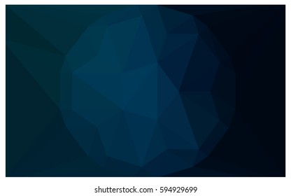 DARK BLUE vector polygonal illustration, which consist of triangles with a gemstone in center. Triangular design of a huge diamond for your business. Creative geometric background of gems.