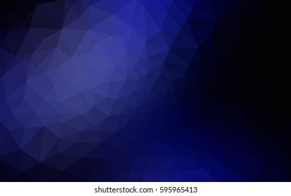 DARK BLUE vector polygonal illustration, which consist of triangles. Triangular pattern for your business design. Geometric background in Origami style with gradient. 