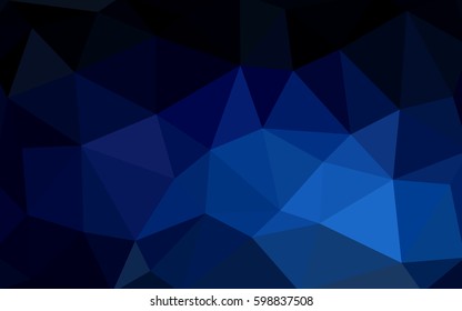 DARK BLUE vector polygonal illustration, which consist of triangles. Triangular design for your business. Creative geometric background in Origami style with gradient