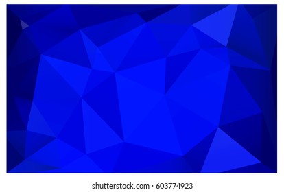 DARK BLUE vector polygonal illustration, which consist of triangles. Triangular pattern for your business design. Geometric background in Origami style with gradient. 