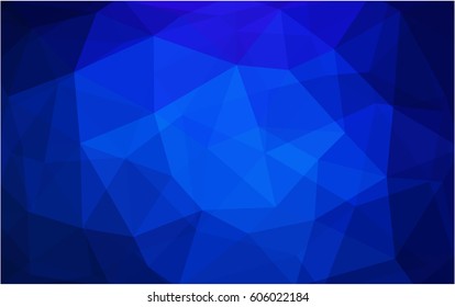 DARK BLUE vector polygonal illustration, which consist of triangles. Triangular design for your business. Creative geometric background in Origami style with gradient