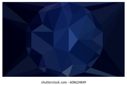 DARK BLUE vector polygonal illustration, which consist of triangles with a gemstone in center. Triangular design of a huge diamond for your business. Creative geometric background of gems.
