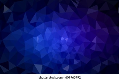 DARK BLUE vector polygonal illustration, which consist of triangles. Triangular pattern for your business design. Geometric background in Origami style with gradient. 