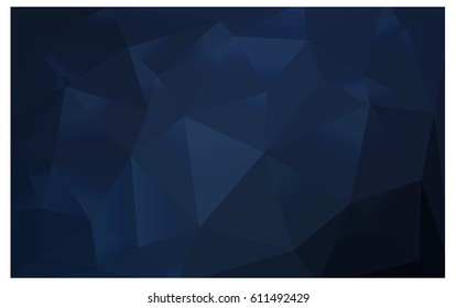 DARK BLUE vector polygonal illustration, which consist of triangles. Triangular pattern for your business design. Geometric background in Origami style with gradient. 