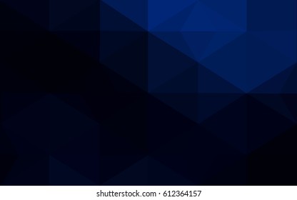 DARK BLUE vector polygonal illustration, which consist of triangles. Triangular design for your business. Creative geometric background in Origami style with gradient