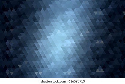Dark BLUE vector polygonal illustration, which consist of triangles. Triangular design for your business. Creative geometric background in Origami style with gradient