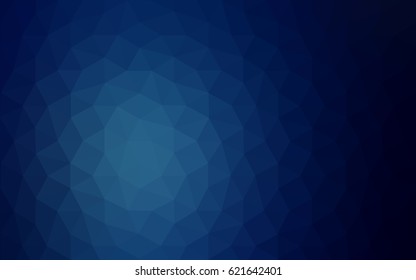DARK BLUE vector polygonal illustration, which consist of triangles. Triangular pattern for your business design. Geometric background in Origami style with gradient. 
