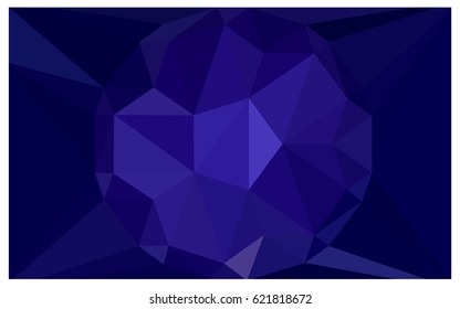 DARK BLUE vector polygonal illustration, which consist of triangles with a gemstone in center. Triangular design of a huge diamond for your business. Creative geometric background of gems.