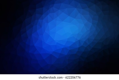 DARK BLUE vector polygonal illustration, which consist of triangles. Triangular design for your business. Creative geometric background in Origami style with gradient