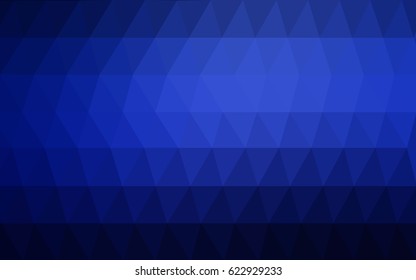 DARK BLUE vector polygonal illustration, which consist of triangles. Triangular pattern for your business design. Geometric background in Origami style with gradient. 