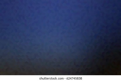 Dark BLUE vector polygonal illustration, which consist of hexagons. Hexagonal design for your business. Creative geometric background in Origami style with gradient
