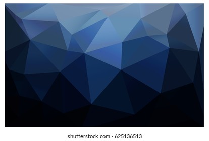 DARK BLUE vector polygonal illustration, which consist of triangles. Triangular pattern for your business design. Geometric background in Origami style with gradient. 