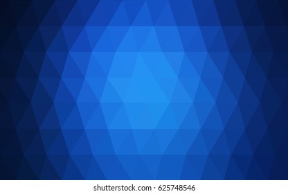 DARK BLUE vector polygonal illustration, which consist of triangles. Triangular pattern for your business design. Geometric background in Origami style with gradient. 