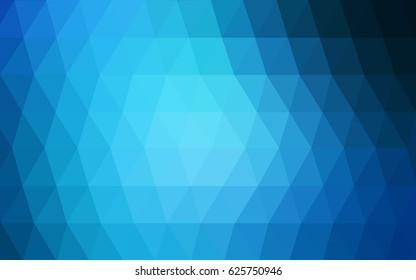 DARK BLUE vector polygonal illustration, which consist of triangles. Triangular pattern for your business design. Geometric background in Origami style with gradient. 