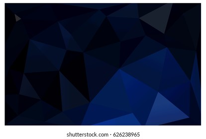 DARK BLUE vector polygonal illustration, which consist of triangles. Triangular pattern for your business design. Geometric background in Origami style with gradient. 