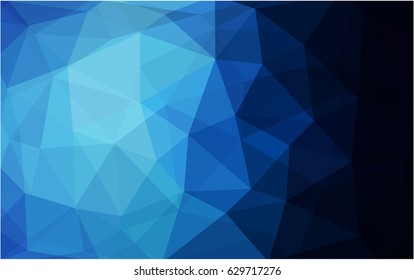 DARK BLUE vector polygonal illustration, which consist of triangles. Triangular pattern for your business design. Geometric background in Origami style with gradient. 