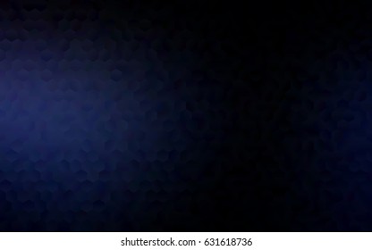 Dark BLUE vector polygonal illustration, which consist of hexagons. Hexagonal pattern for your business design. Geometric background in Origami style with gradient. 