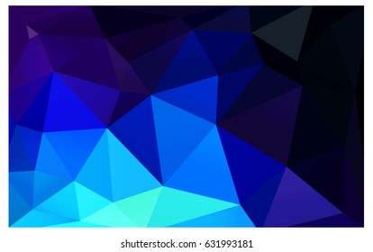 DARK BLUE vector polygonal illustration, which consist of triangles. Triangular pattern for your business design. Geometric background in Origami style with gradient. 