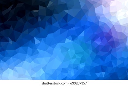 DARK BLUE vector polygonal illustration, which consist of triangles. Triangular design for your business. Creative geometric background in Origami style with gradient