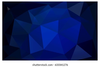 DARK BLUE vector polygonal illustration, which consist of triangles. Triangular pattern for your business design. Geometric background in Origami style with gradient. 